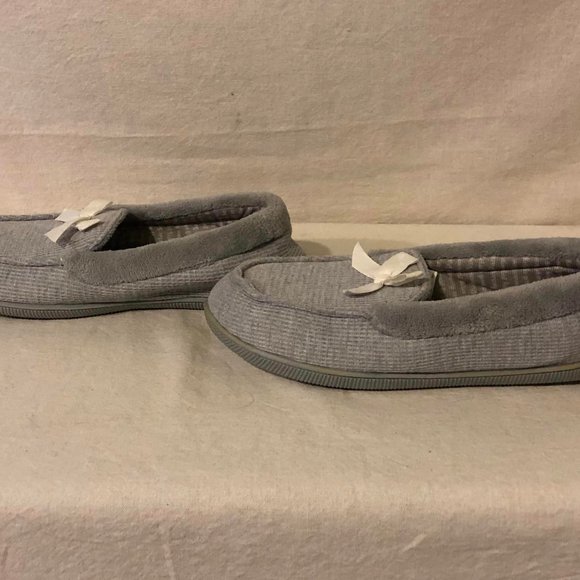 Size (XL)11-12 Dearforms Cozy Comfort Gray Slippers - Picture 2 of 8
